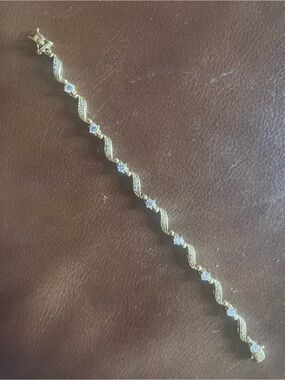 EL Gold-Tone or Vermeil Crystal Swirl Link Bracelet - Women